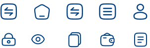 Icon set in navy on light background